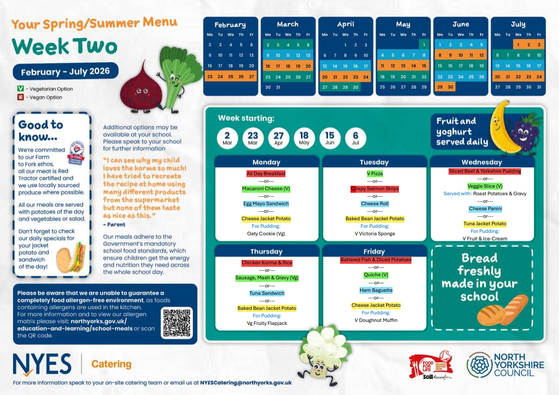 Spring Summer Menu Week 2