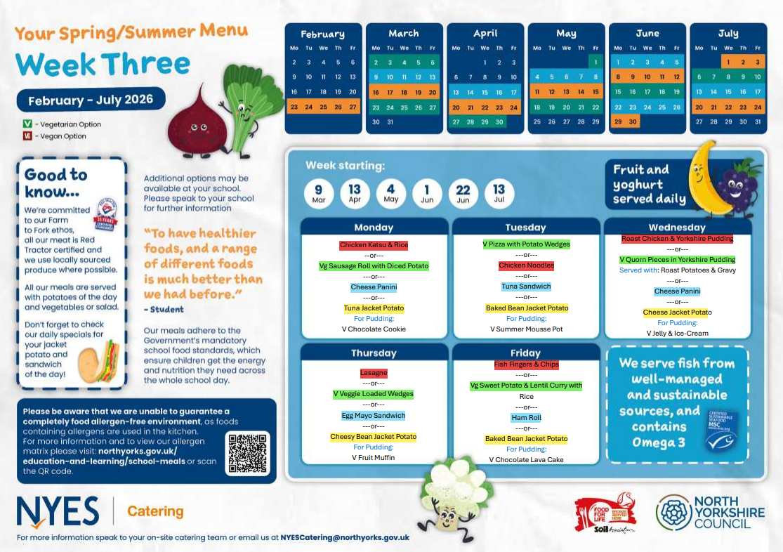 Spring Summer Menu Week 3